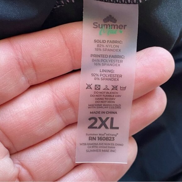 Summer Mae Maternity Swim Dress 2X Black Ruffle Skirt Biker Short Bra Modest NEW - Picture 10 of 15